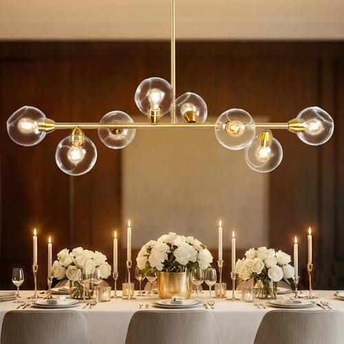 50" Open Globe Clear Glass Chandelier