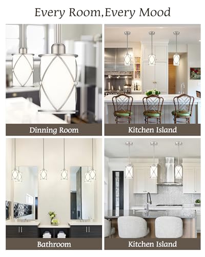 Brushed Nickel Pendant Lights Kitchen Island 2 Pack (2 Count)