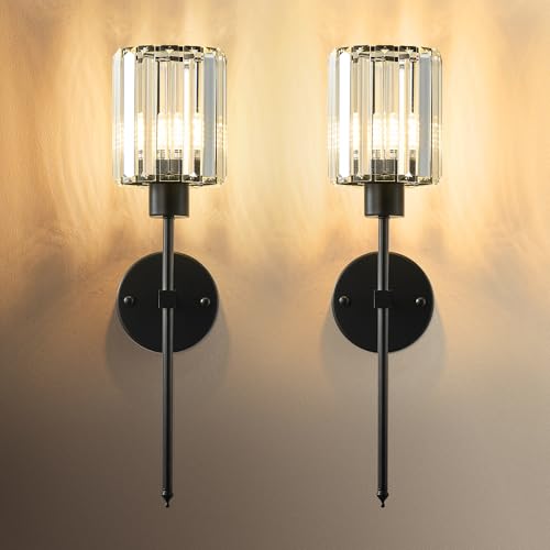 Hardwired Crystal Wall Sconces Set of 2 (2 Count)