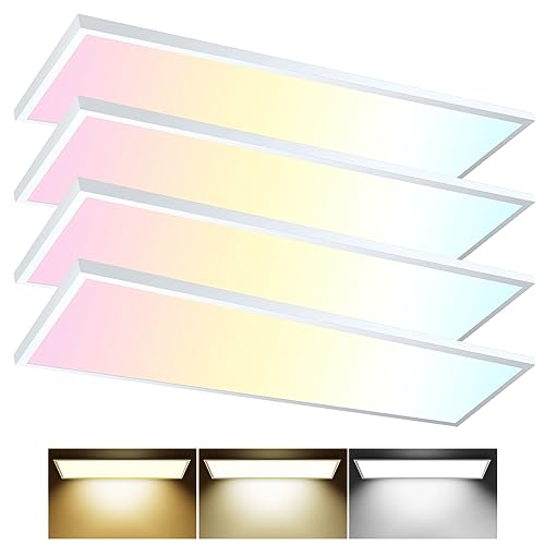 4 Pack 1x4 LED Flat Panel Light Surface Mount White (4 Count)