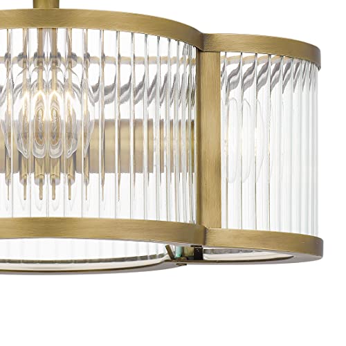 Aster 4 Light Weathered Brass Semi