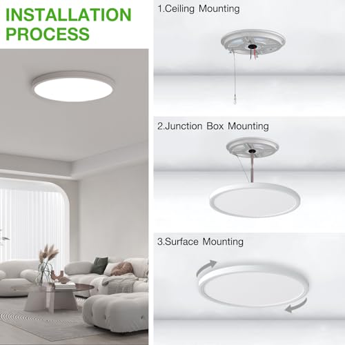 12 Inch White LED Flush Mount Ceiling Light Fixture (6 Count)