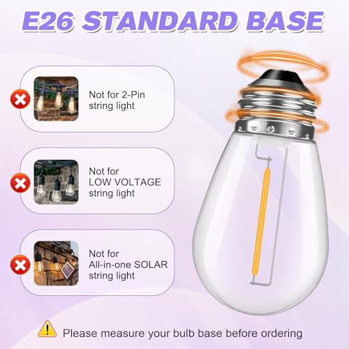 28 Pack S14 Bulbs for Outdoor String Lights