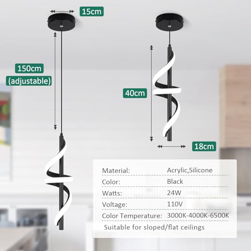 3 Packs Black Pendant Light Fixtures