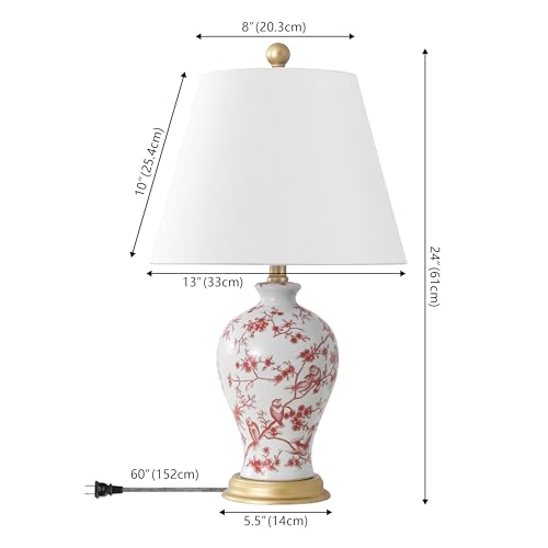 Grace 24" French Country Floral Urn Ceramic Lamp