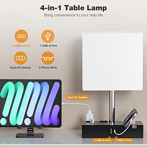 White Bedside Table Lamps Set of 2 (2 Count)