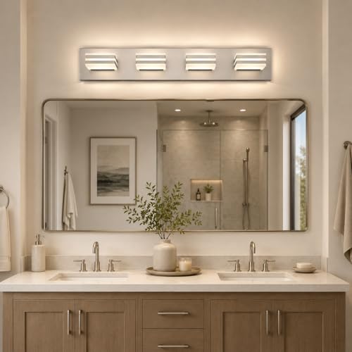 4 Light Brushed Nickel Bathroom Vanity Light