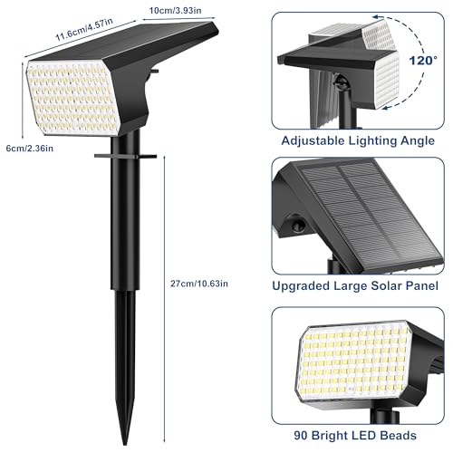 Solar Spot Lights Outdoor Waterproof IP65 (2 Count)
