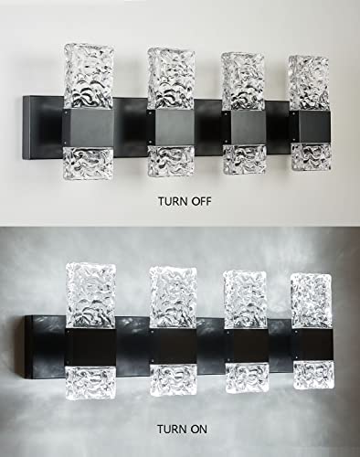 Black Bathroom Light Fixtures Crystal Bathroom Vanity 4 Light Over Mirror Modern LED Wall Light