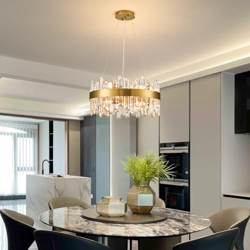 Modern Crystal Chandelier Luxury Raindrop Chandelier D19.7''