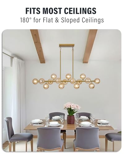 55" Long Brass Gold Chandeliers for Dining Room Kitchen Island