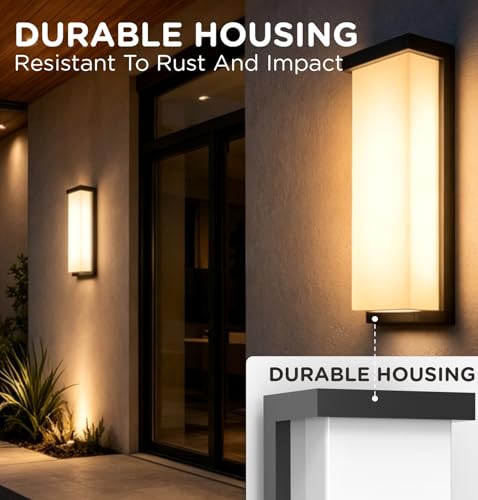 14 Inch Outdoor Wall Light (Black,1 Pack / 14 Inch)