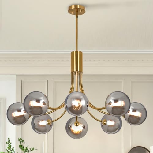 Mid Century Light Fixture Gold Chandelier Large Sputnik Dining Lighting