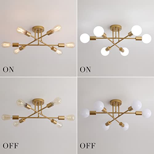 Gold Modern Sputnik Chandelier Ceiling Light Fixtures