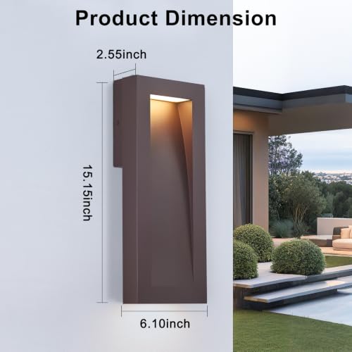 Modern Outdoor Wall Light with LED (2 Count)