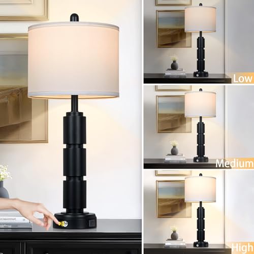 Set of 2 Modern Table Lamps for Living Room Bedroom (2 Count)