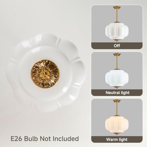 Semi Flush Mount Ceiling Light (Milk White 15")