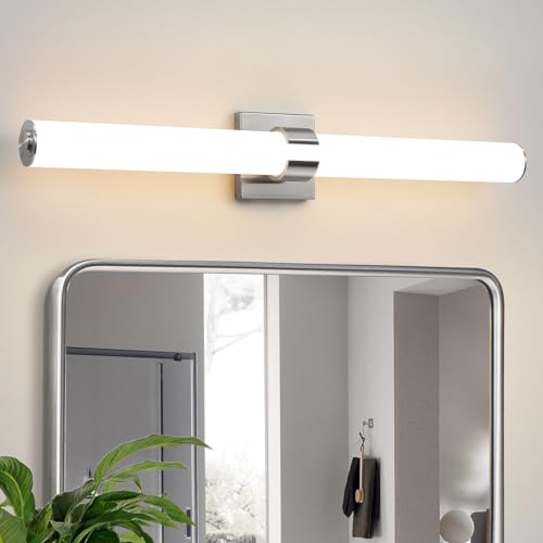 Bathroom Vanity Light Fixtures 31IN Brushed Nickel Bathroom Lights Over Mirror