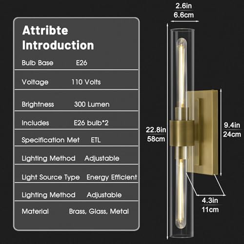 Brass Bathroom Vanity Light