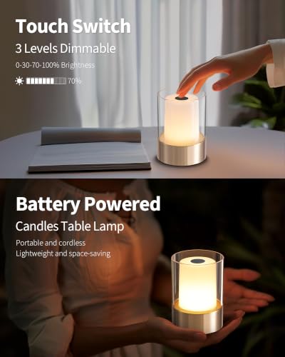 4" Gold Cordless Table Lamp 2 Pack (2 Count)