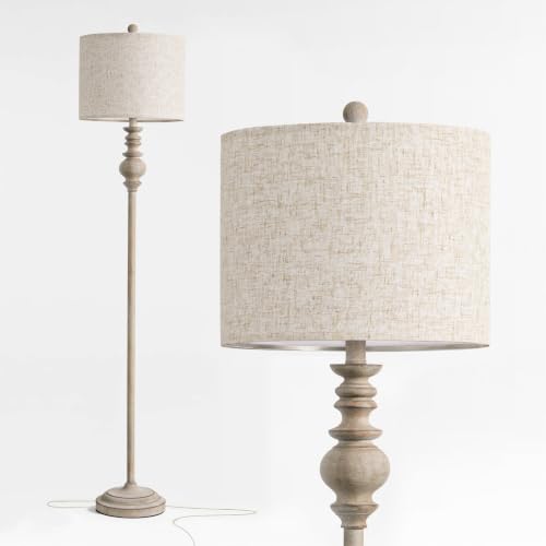 64.25" Farmhouse Floor Lamp with Remote (Vintage Gray)