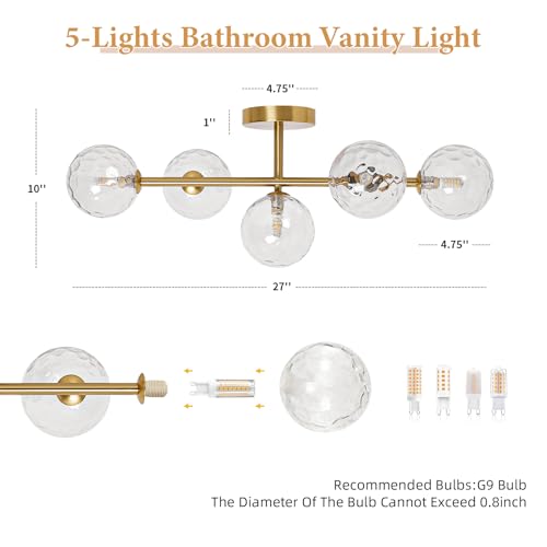 5 Lights Bathroom Vanity Light