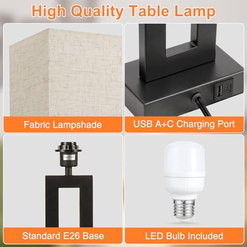 22" Tall Living Room Lamps for Night Stands (2 Count)