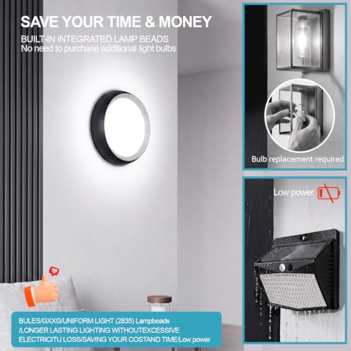 36W Outdoor LED Wall Lights Black (Black)