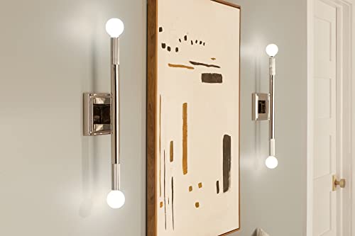 Odensa 17 Inch 2 Light Wall Sconce in Polished Nickel