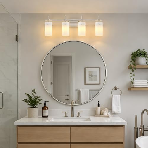 4 Light Bathroom Vanity Lights Over Mirror