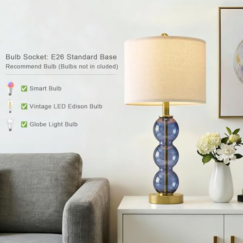 25" Blue Table Lamps for Living Room
