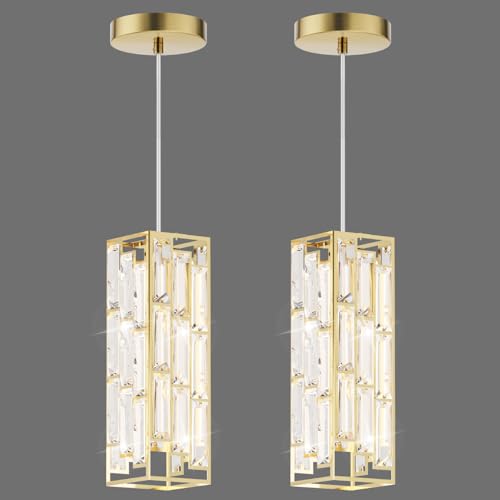 Modern 1 Light Crystal Pendant Light Kitchen Island (2 Count)