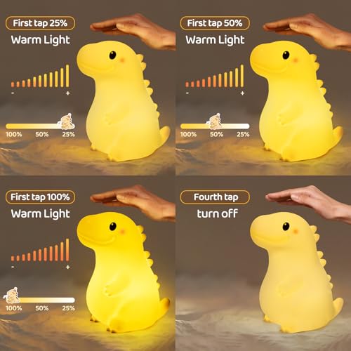 Huggwaii Squishy Giant Dinosaur Night Light for Kids