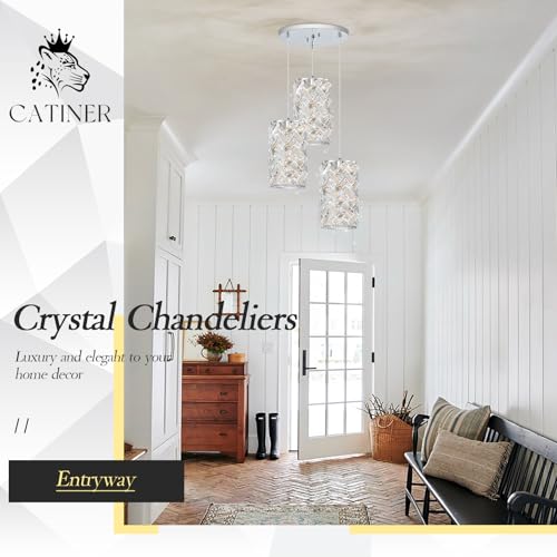 Chrome Crystal Cluster Pendant Light