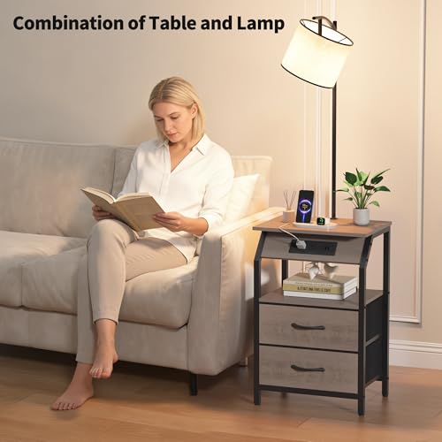 End Table with Floor Lamp