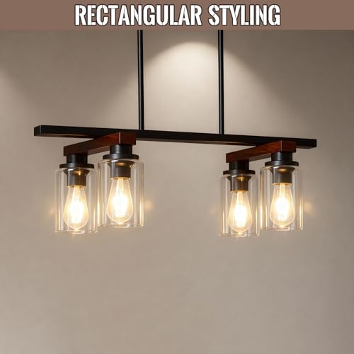 4 Light Black Linear Chandelier (4 Count)