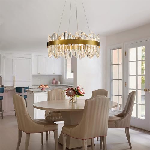 Gold Modern Oval Crystal Chandelier
