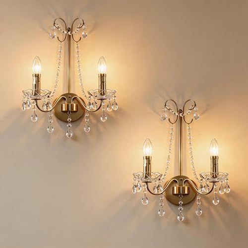 Crystal Wall Sconces Set of 2