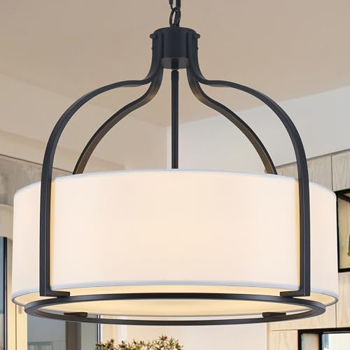 20.5" Black Drum Chandelier