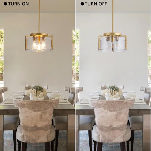 Glass Drum Chandelier for Dining Room