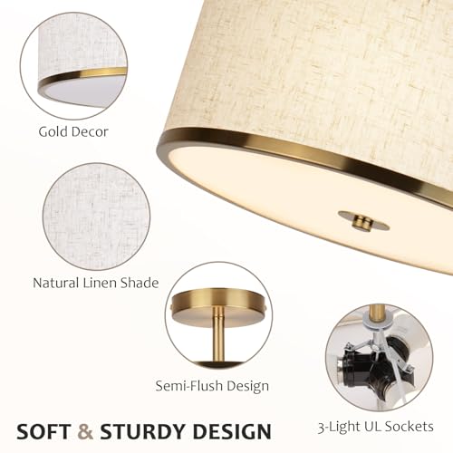 12.6 Inch Semi Flush Mount Ceiling Light