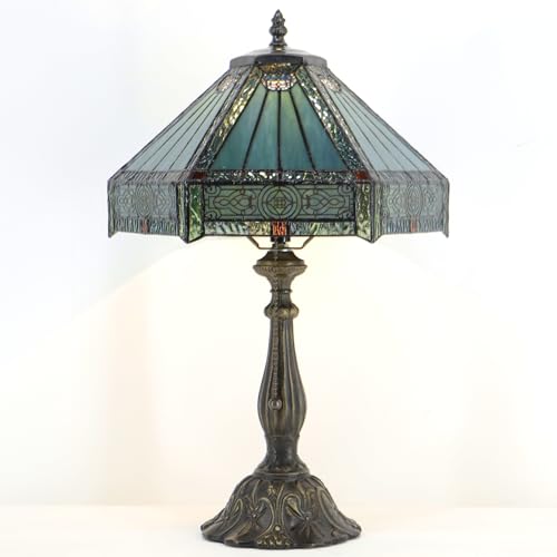 Tiffany Lamp Stained Glass Table Lamp Bedside Reading Light W12H19 Inches
