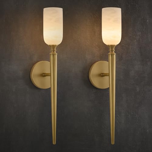 21.6" Alabaster Wall Sconces Set of 2