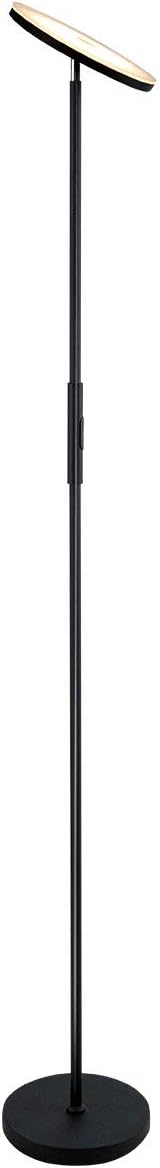 Tangkula Sky LED Torchiere Floor Lamp, Dimmable Standing Light with 3 Light Options, Ideal for Living Room, Bedroom and Office (Black)