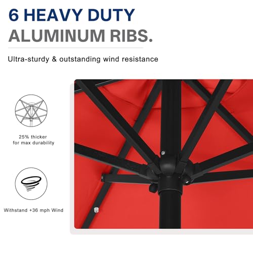 Solar Led Patio Umbrella with 24 Lights 7.5FT