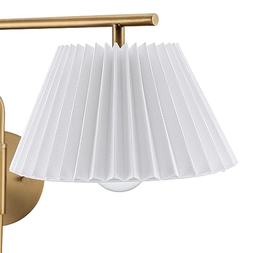 Kai Modern Wall Mounted Plugin Bedside Reading Lamp with Pleated Shade