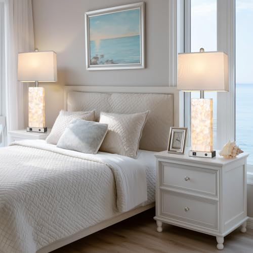 28" Coastal Table Lamps for Living Room Set of 2 (2 Count)