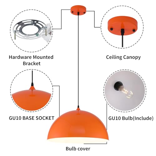 Orange Large Pendant Light 2 Packs