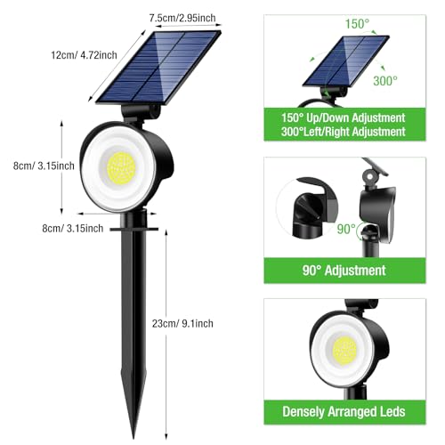 Solar Spot Lights Outdoor Waterproof (12 Count)