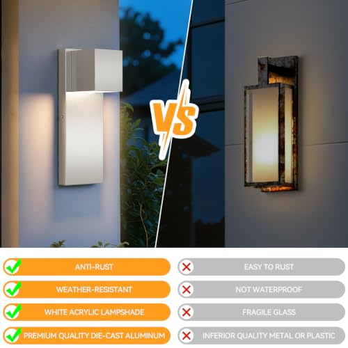 2 Pack Modern LED Outdoor Wall Light (Nickel)